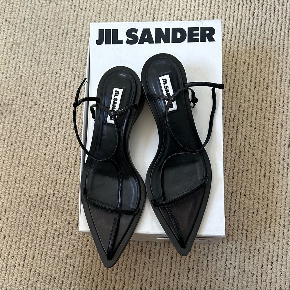 JIL SANDER NWOT 45mm Leather T-bar sandals size 41 IT